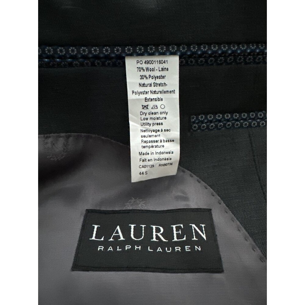 Lauren Ralph Lauren Gray Wool Blazer Two-Button Notch Lapel Lined Size 44S - Picture 4 of 4